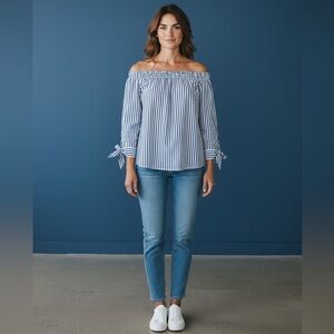 Scotch & Soda "Pour l'Été", Striped Blouse, Small, Blue & White